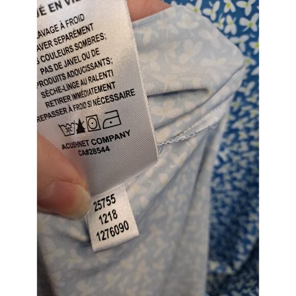 FootJoy Men's Blue Floral Print Fox Hollow Golf Club Polo Shirt Size‎ L - Picture 9 of 10